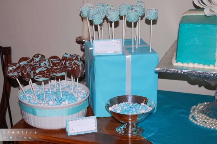 tiffany & co party desserts and cake